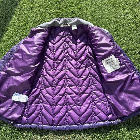 Eddie Bauer Jacket Womens Small Purple 700 Fill Goose Down Quilted Puffer S Coat - Picture 3 of 14